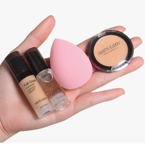 👄Waterproof Full Coverage Concealer with Primer Sponge Set